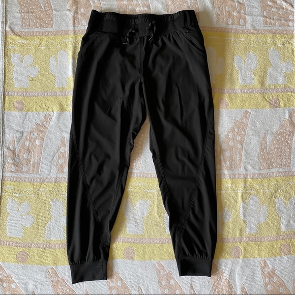 thin black joggers